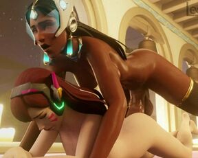 D.Va Takes Symmetra’s Massive Futa Cock Deep