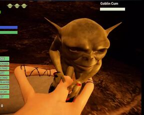 Fuck her pussy and mouth however you want! The Single Goblin sex cam demo, video game play through