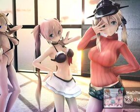 MMD r18 prinz eugen and Murasame And Kongo Kancolle Bitch 3d hentai love ahegao after anal sex