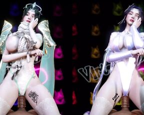 Beauty Lady Ride the Cock at Club- 3D Animation