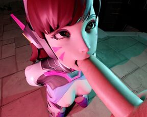 D.Va goes all in… No hands, just throat