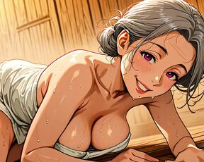 Sexy Sauna MILF and GILF Cartoon Porn
