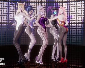 [MMD] EXID - Up & Down Ahri Akali Kaisa Evelynn Seraphine Hot Kpop Dance League Of Legends Hentai