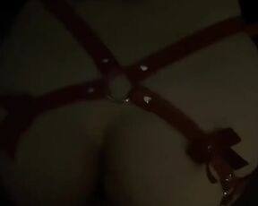 Passionate Doggy Sex Against Hotel Window, Leather Cosplay